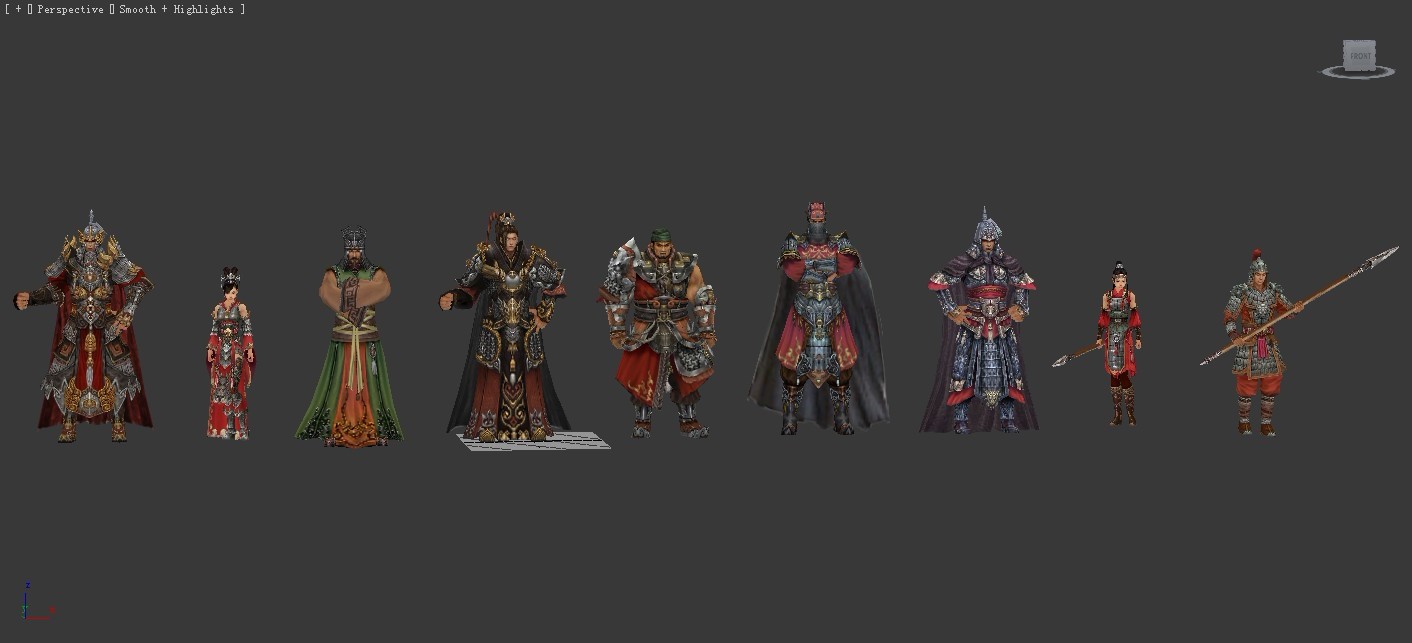 古代游戏人物3D模型：剑网3天策府大部分人物模型 - C4D之家 - 未命名.jpg