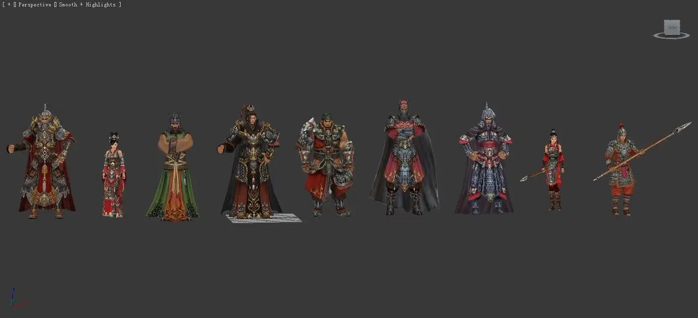 古代游戏人物3D模型：剑网3天策府大部分人物模型 - C4D之家 - 未命名.jpg