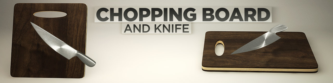 Cinema 4d家用厨房模型包预设 The Pixel Lab – Kitchen Pack - C4D之家 - Chopping-Board-and-Knife.jpg