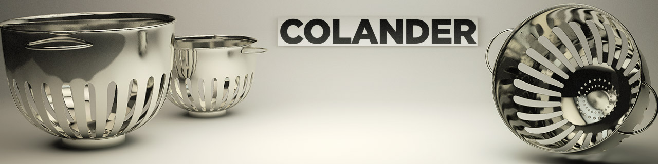 Cinema 4d家用厨房模型包预设 The Pixel Lab – Kitchen Pack - C4D之家 - Colander.jpg