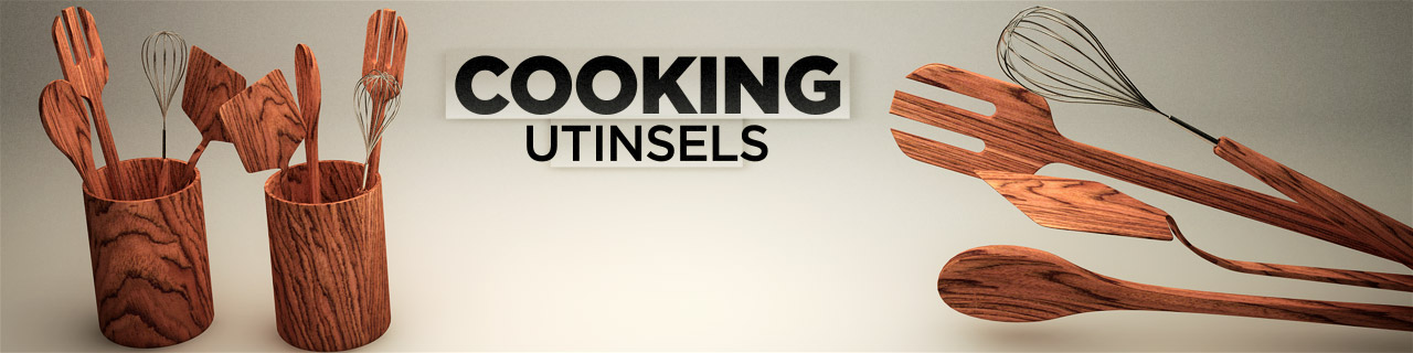 Cinema 4d家用厨房模型包预设 The Pixel Lab – Kitchen Pack - C4D之家 - Cooking-Utensils.jpg