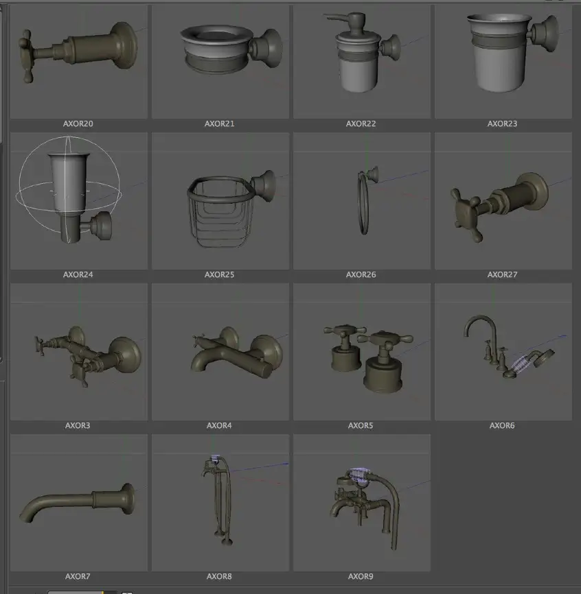 厨房设施模型预设-27个水龙头、阀门模型：axor volume.1 3d models（lib4d） - C4D之家 - cinema4d_ 2013-12-16 下午9.21.07.jpg