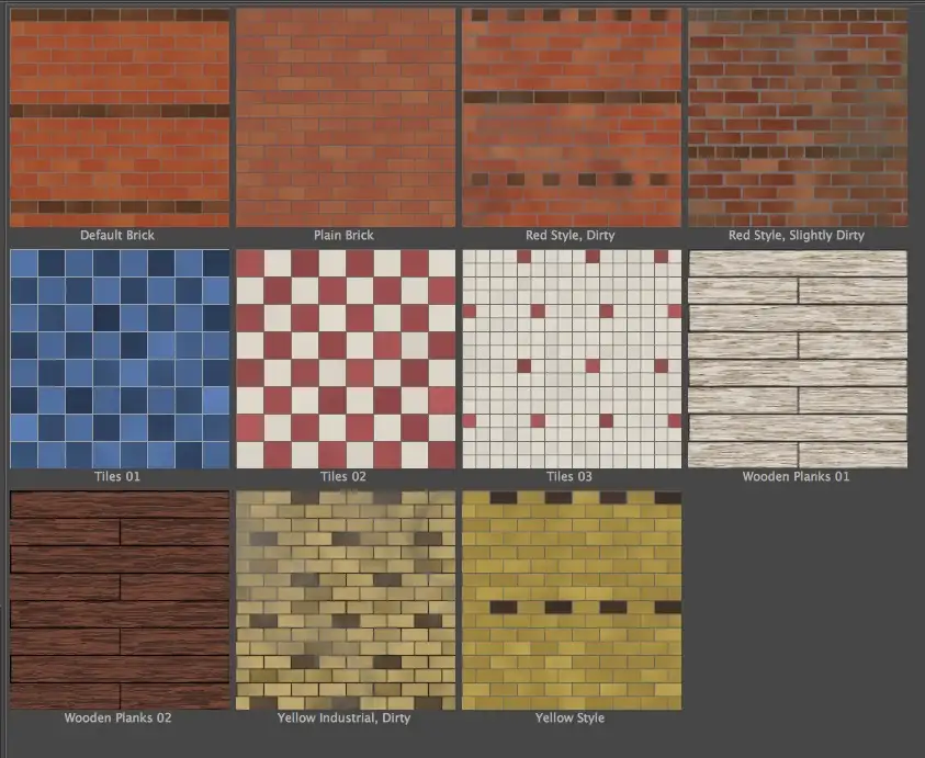 C4D11个墙砖材质预设：Brick Shader（lib4d）