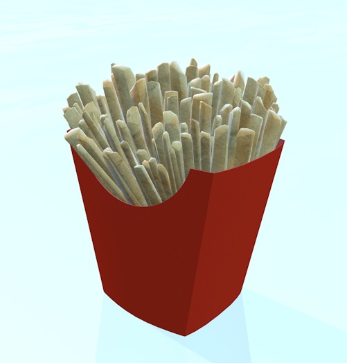 快餐模型：薯条C4D模型 Fastfood Fries