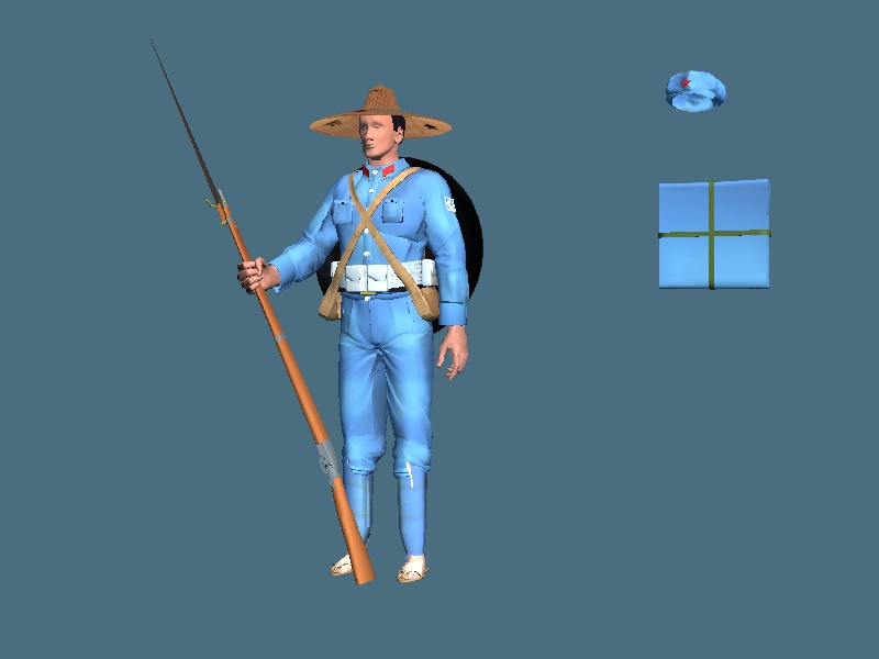 军人3D模型：八路军3D模型