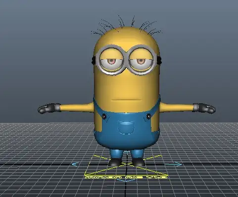 动漫模型：《卑鄙的我》之小黄人角色绑定模型 (MW Minion Jerry rig v1.0)