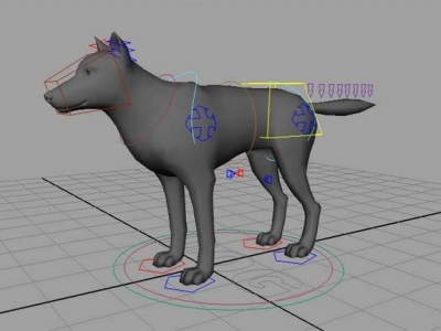 [maya模型]两只小狗的绑定模型 GreatDane dog
