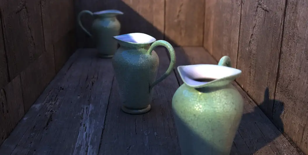 龟纹陶瓷罐C4D场景模型 pitcher