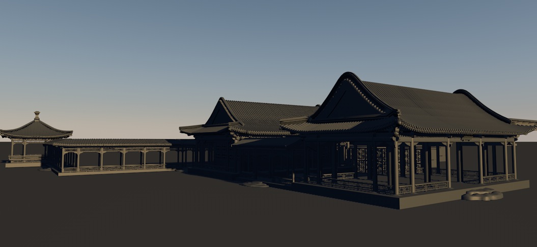 古建房屋群3D模型 Ancient houses