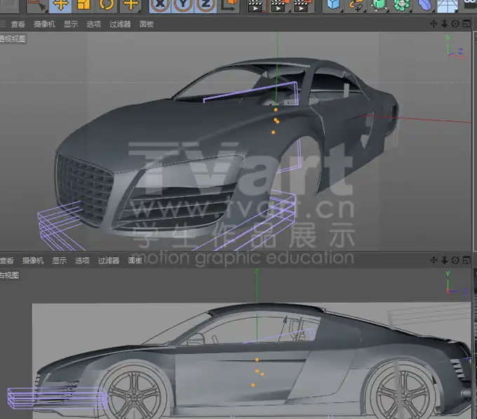 TVart课堂《C4D模型实例 奥迪R8模型制作》 - C4D之家 - psb-3.jpeg