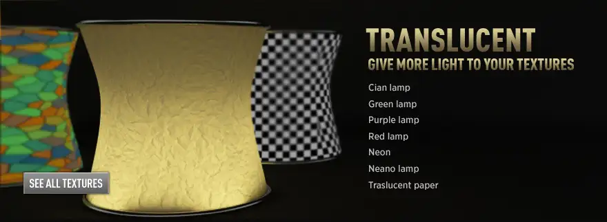 Vray的材质包预设:Render King.Vray Texture Pack v2 - C4D之家 - traslucent-vray-textures.jpg