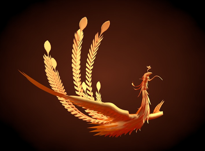 金凤凰C4D模型（C4D/obj/max，带材质和环境）