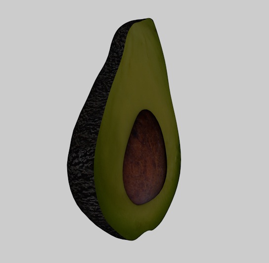 半个有核鳄梨C4D模型 Avocado 3D model