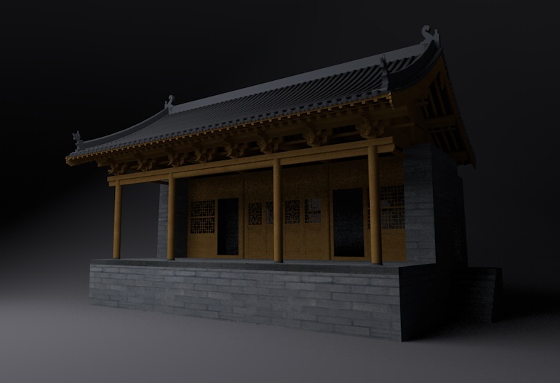 古建筑模型：戏台C4D模型 Stage