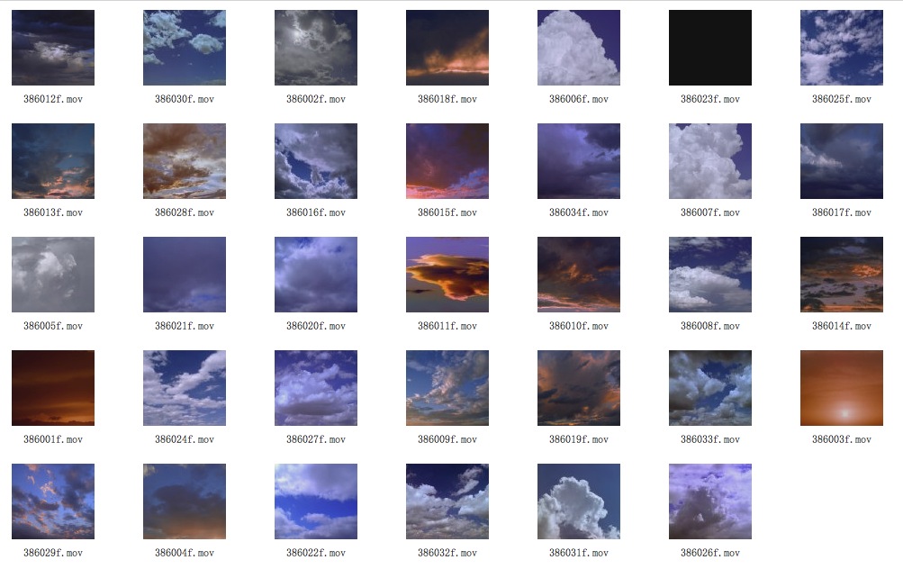 34个天空云朵视频素材（MOV）