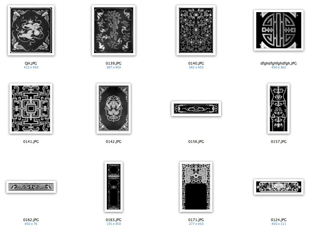185个古典花纹灰度图（JPG/BMP）