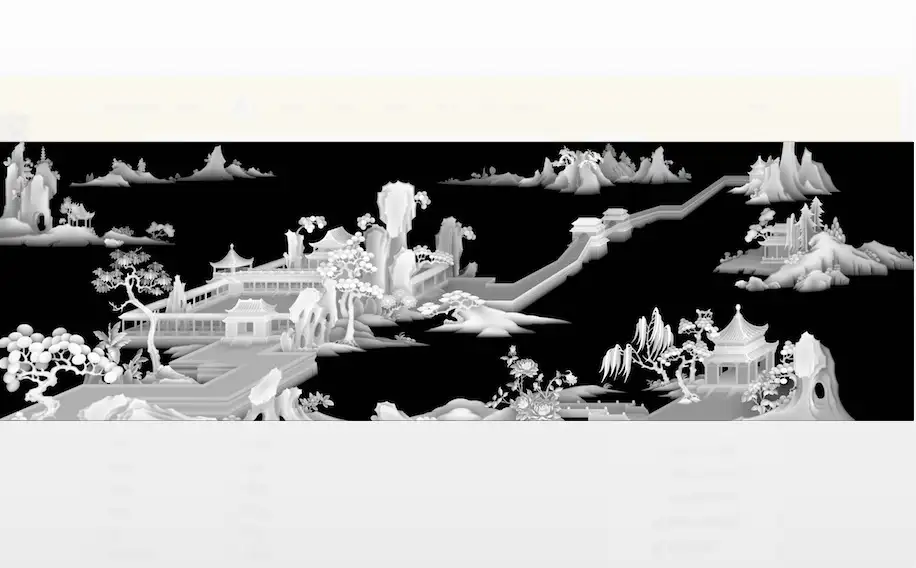 一幅山水沙发高清灰度图（BMP）