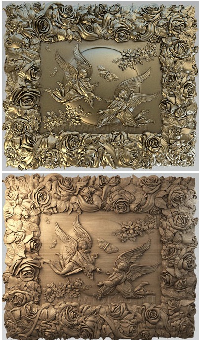 国外油画《天使》浮雕雕刻模型（STL雕刻三维模型）