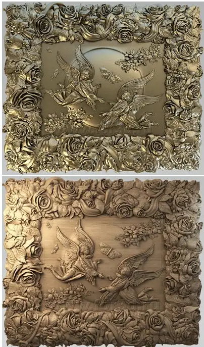 国外油画《天使》浮雕雕刻模型（STL雕刻三维模型）