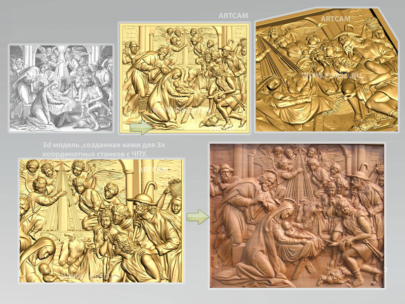 壁画《耶稣诞生》浮雕雕刻模型（STL雕刻三维模型） - C4D之家 - 0104_Panno_rojdenie_iisusa_FOR3DRU.jpg
