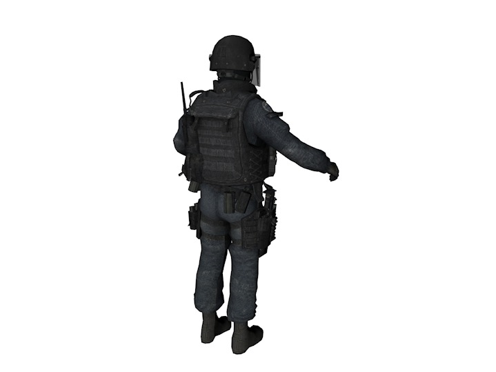 法国宪兵队军人C4D模型 Gign
