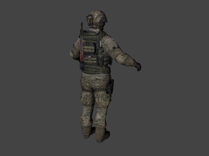 迷彩军人C4D模型 Truck