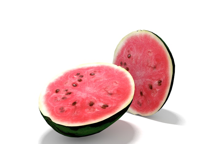 一半西瓜C4D模型 watermelon half
