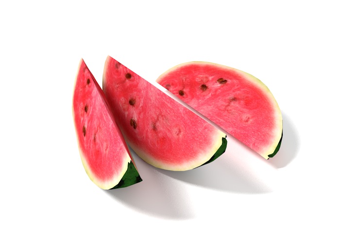 切开的西瓜C4D模型 watermelon slice
