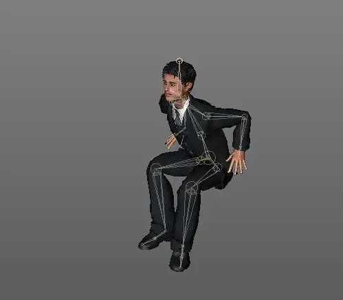 商业男士C4D绑定(坐下动作)模型 man 13