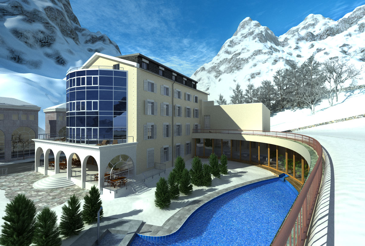室外建筑模型：雪山下的建筑C4D模型 - C4D之家 - Archexteriors5_005.jpg