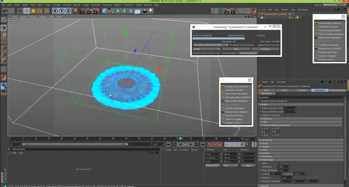 C4D插件教程：Forces In TurbulenceFD