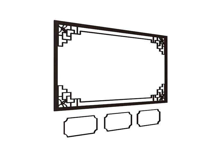 中式门窗模型：木窗花 窗格C4D模型