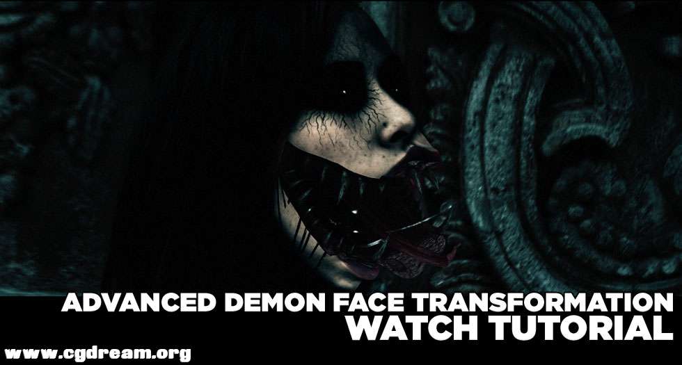 Cinema 4D制作恶魔面部特效教程 - Advanced Demon Face Transformation in Cinema 4D