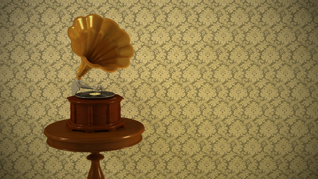 老式留声机C4D模型 Vintage Grammaphone Vray