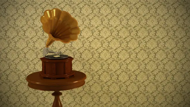 老式留声机C4D模型 Vintage Grammaphone Vray