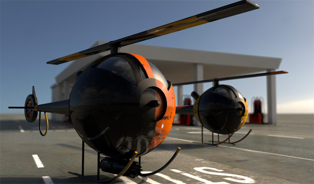 直升机动画C4D工程文件 Animated-Chopper