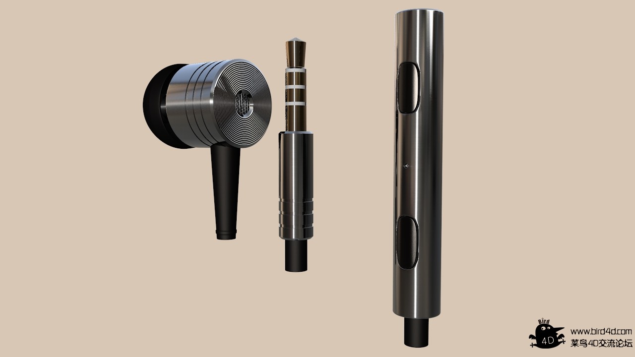 小米耳机C4D模型 Earplug