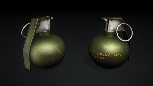 爆破手雷 手榴弹 地雷C4D模型 Frag Grenade