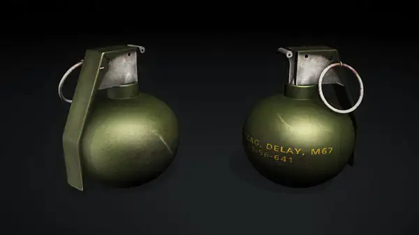 爆破手雷 手榴弹 地雷C4D模型 Frag Grenade