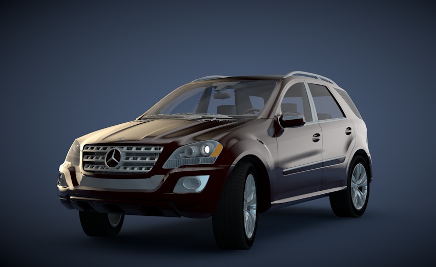汽车3D模型：奔驰ML500精细模型带材质(C4D)