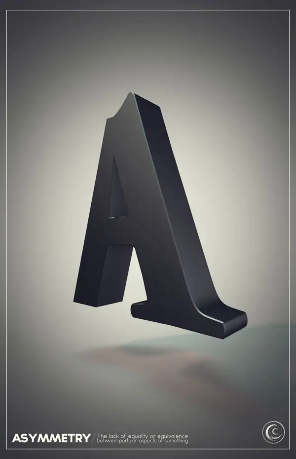 C4D创意字母教程-A（含工程文件） Asymmetry