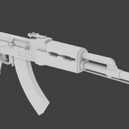 枪械3D模型AK-47( Blender)Bulky AK47