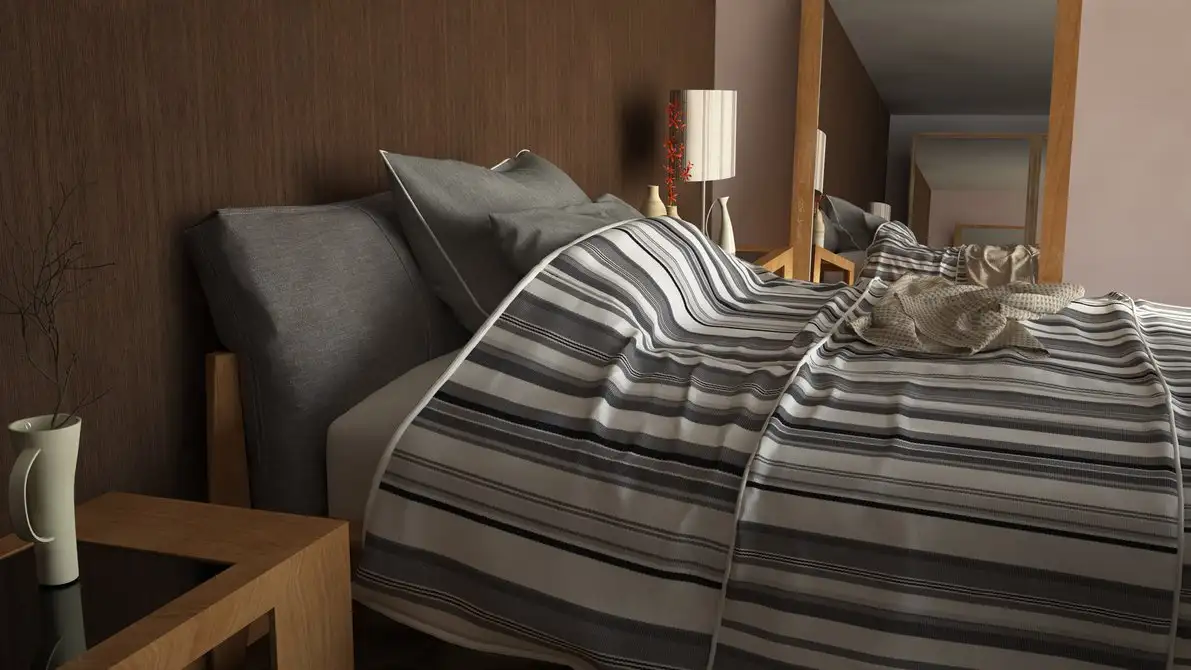 C4D卧室渲染作品 Bedroom