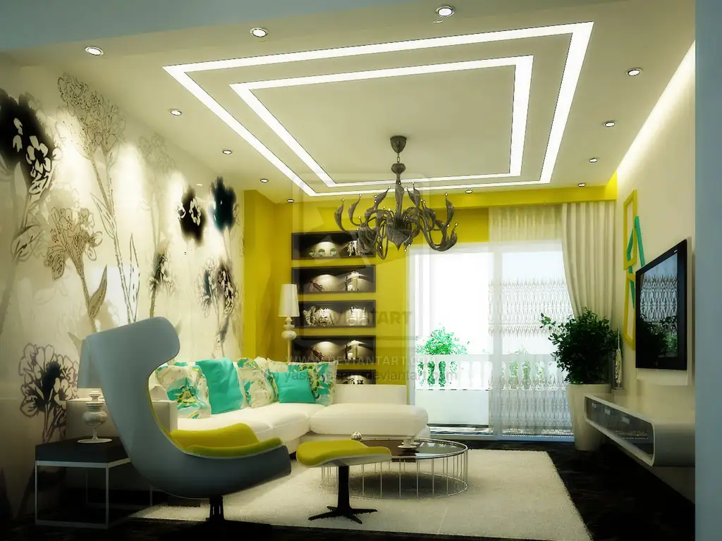 黄绿调的客厅设计 Living room - C4D之家 - living_room_by_yasseresam-d6lp94i.jpg