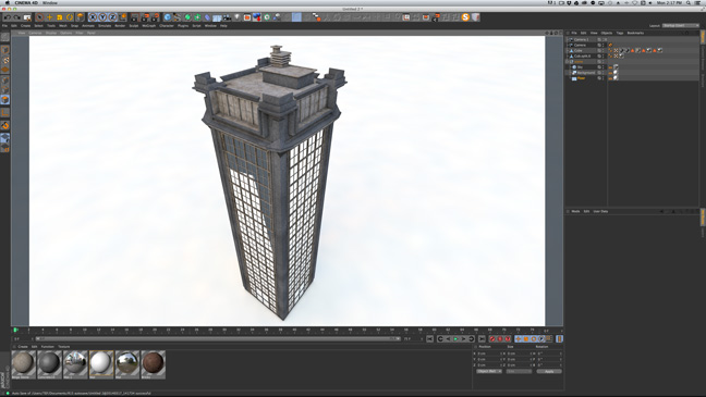 高层建筑建模视频教程（含模型）Modeling a 3D Building in C4D Timelapse