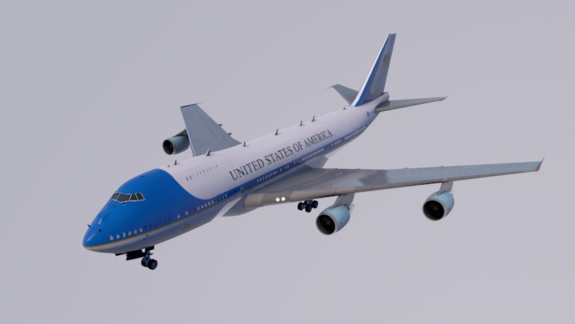 飞机高精模型：客机3D模型 Air Force One landing down - C4D之家 - cinema4d_ 2014-03-27 下午8.38.01.jpg