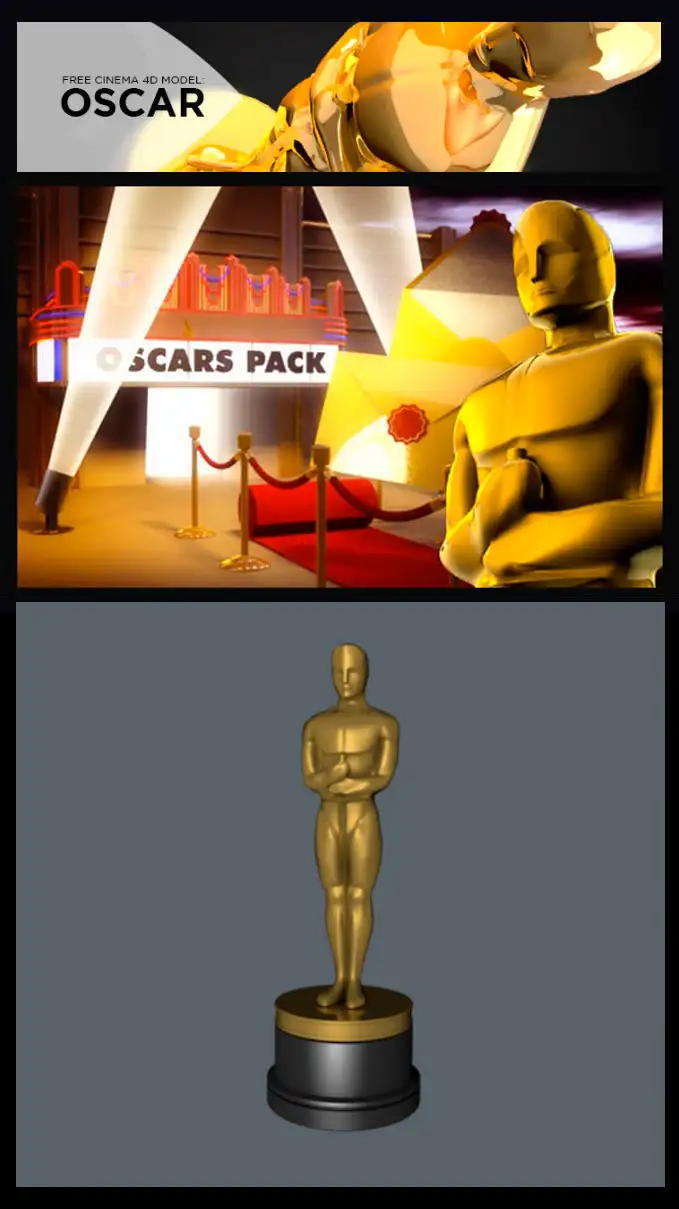 奥斯卡之夜领奖台/奥斯卡小金人3D模型 Cinema 4D Model Pack: Night at the Oscars - C4D之家 - oscar-1.jpg