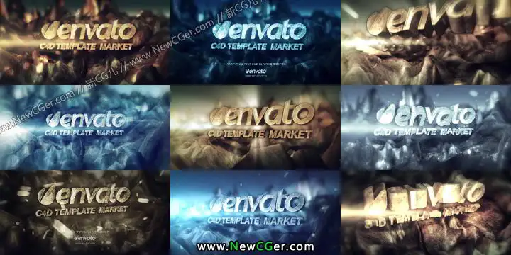 【C4D+AE】电影级震撼三维logo演绎片头,三款7版入,含音频
