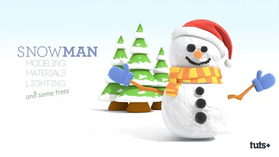 C4D雪人广告教程:Tutorial Create a Stylized Snowman and Xpresso Driven Trees