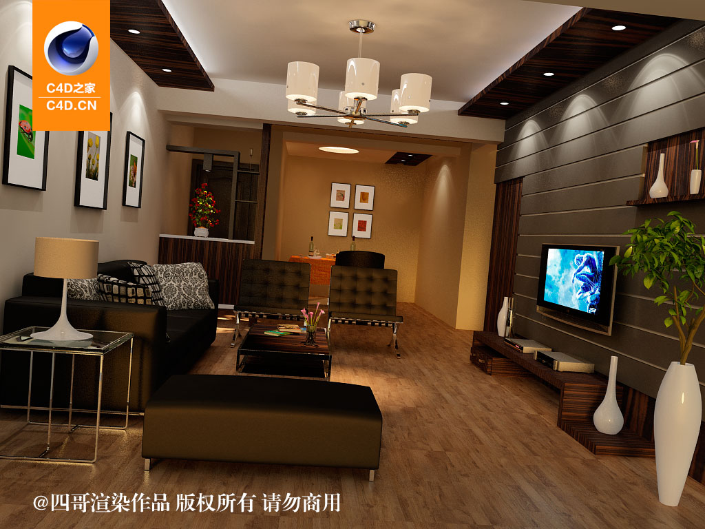 C4D室内完整模型：客厅c4d vray渲染作品【四哥出品】 - C4D之家 - 35.jpg